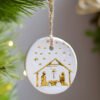 Gold Nativity Ornament